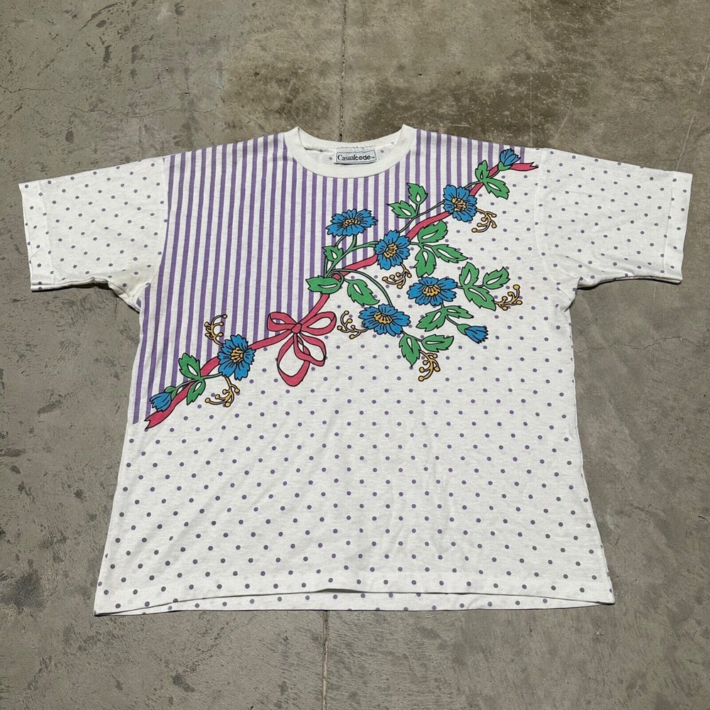 Vintage Casual Code Christmas Print Shirt‎ Size Medium White All Over Print